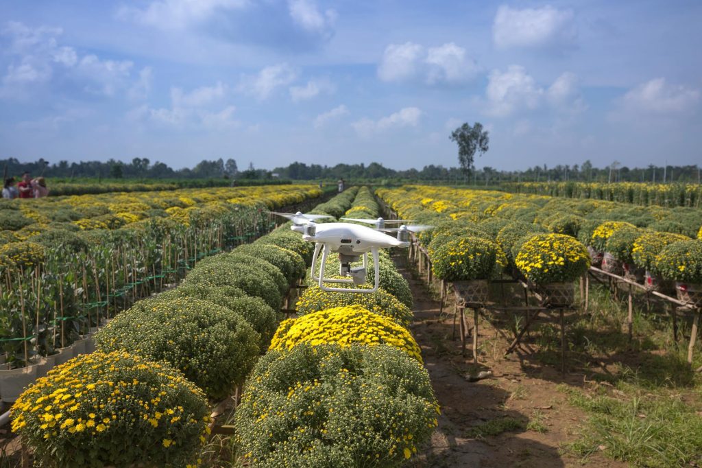 dji phantom drone on air