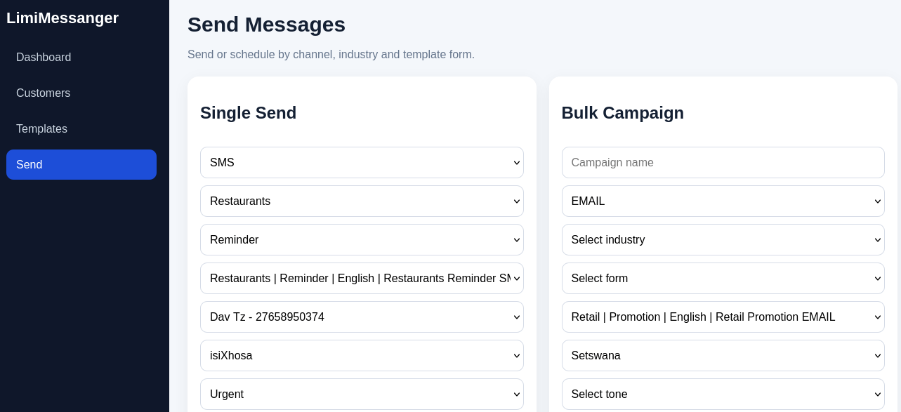 LimiMessanger Messaging